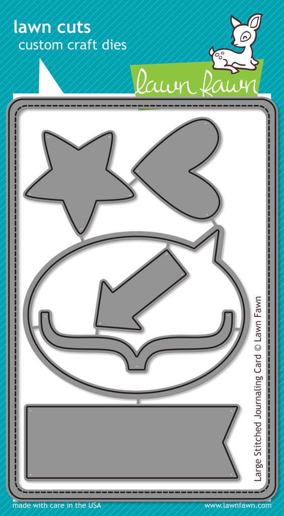 Large Stitched Journaling Card- lawn cuts