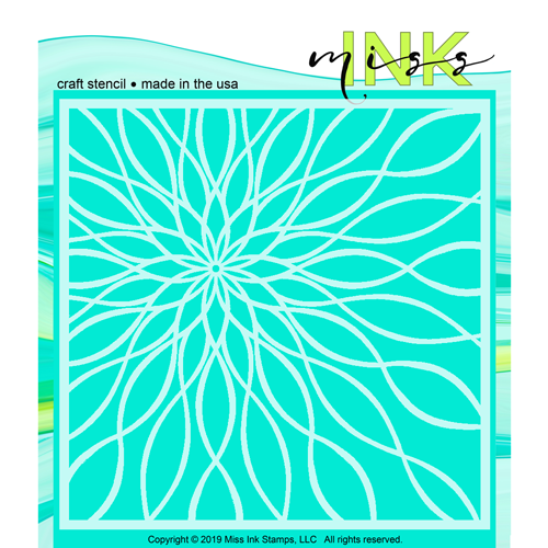 Floral Wave Offset - Stencil