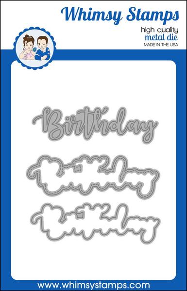 Birthday Word and Shadow - Die Set