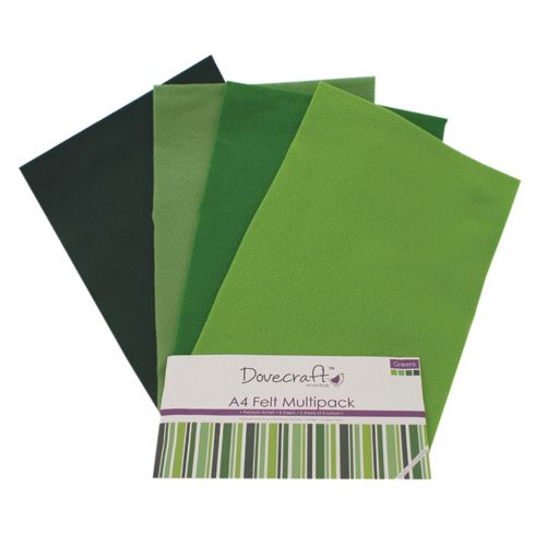 Greens - Dovecraft A4 Felt Multipack