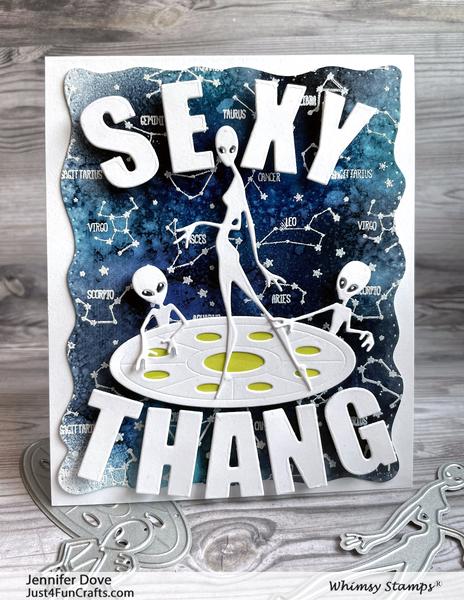 Celestial Zodiac Background - Rubber Cling Stamp