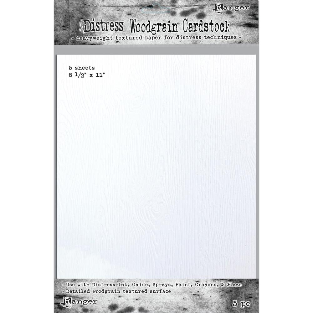 Distress Woodgrain Cardstock 12 Sheets - Tim Holtz - 8.5"X11"
