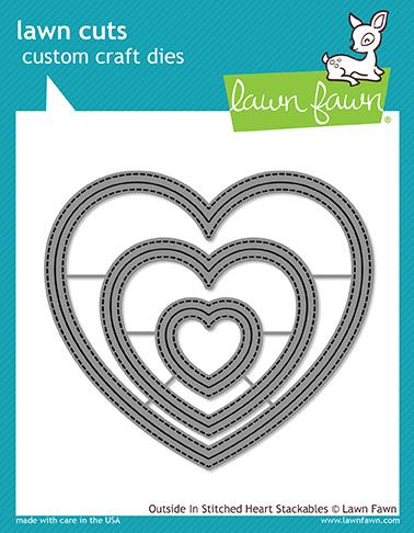 Outside in Stitched Heart Stackables- Lawn Cuts Outside in Stitched Heart Stackables- Lawn Cuts