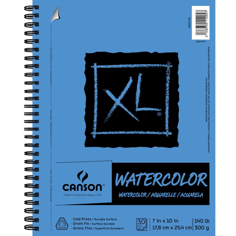 Canson XL Watercolor Paper Pad - Spiralblock - 7"X10"