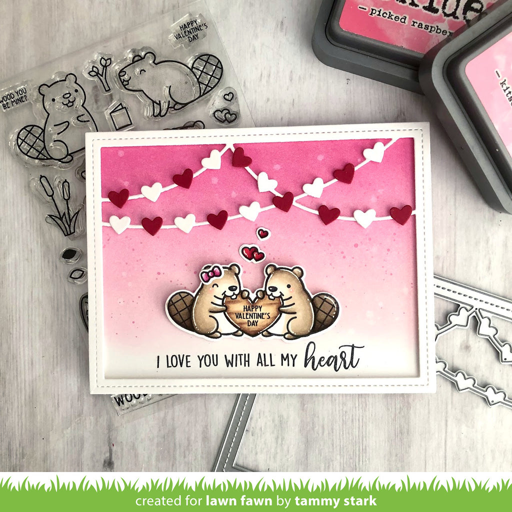 Heart Garland Backdrop: Landscape - Lawn Cuts Heart Garland Backdrop: Landscape - Lawn Cuts