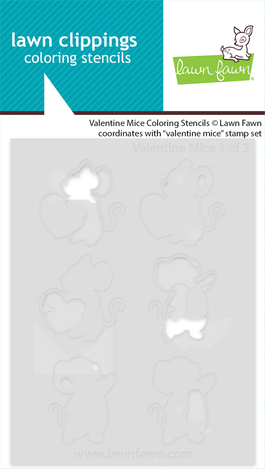 Valentine Mice - Coloring Stencil 