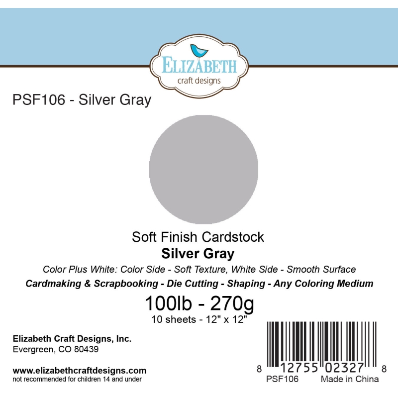 Silver Gray - Soft Finish Cardstock - 270gr - 12"x12"