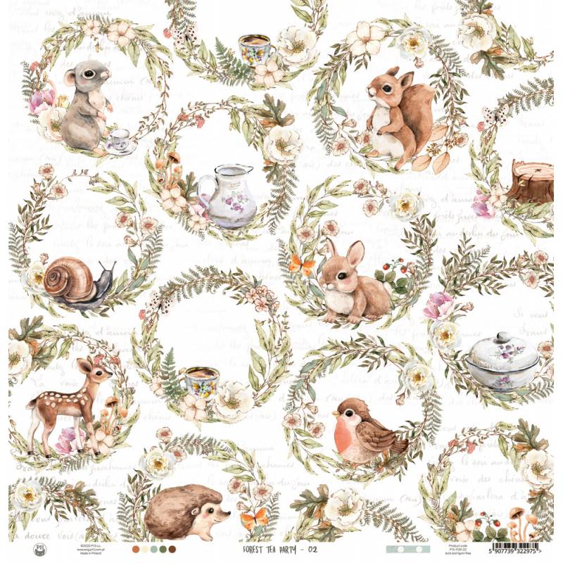 Paper 02 - 12"x12" - Forest Tea Party