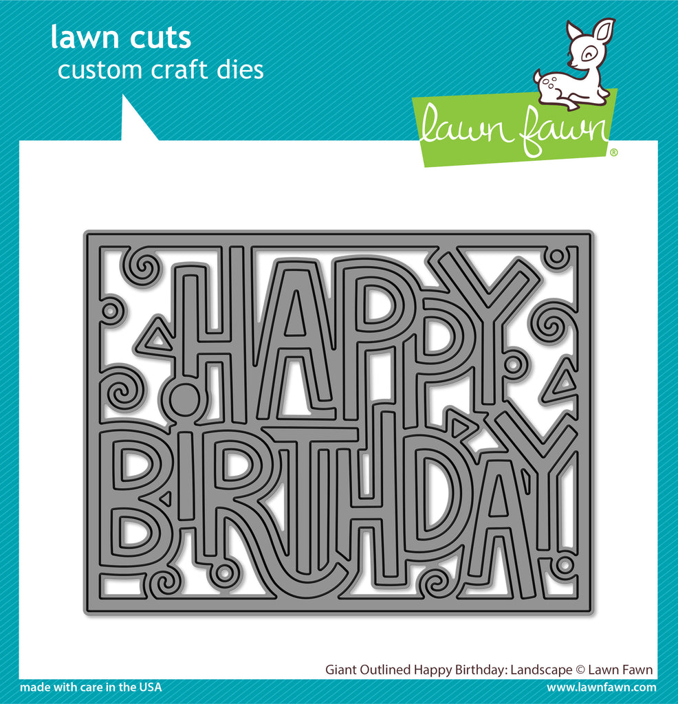 Giant Outlined Happy Birthday: Landscape - Lawn Cuts Giant Outlined Happy Birthday: Landscape - Lawn Cuts