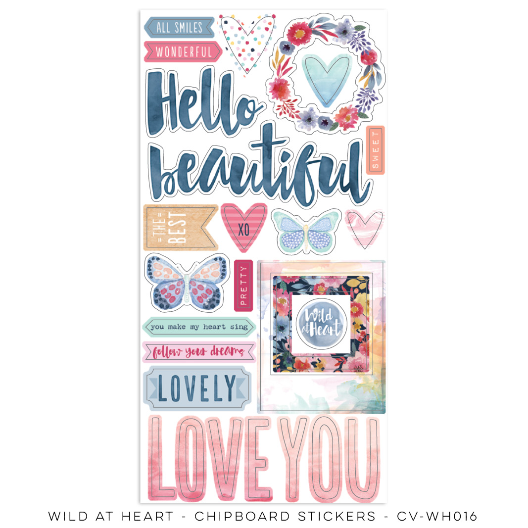 Chipboard Stickers - Wild At Heart Chipboard Stickers - Wild At Heart