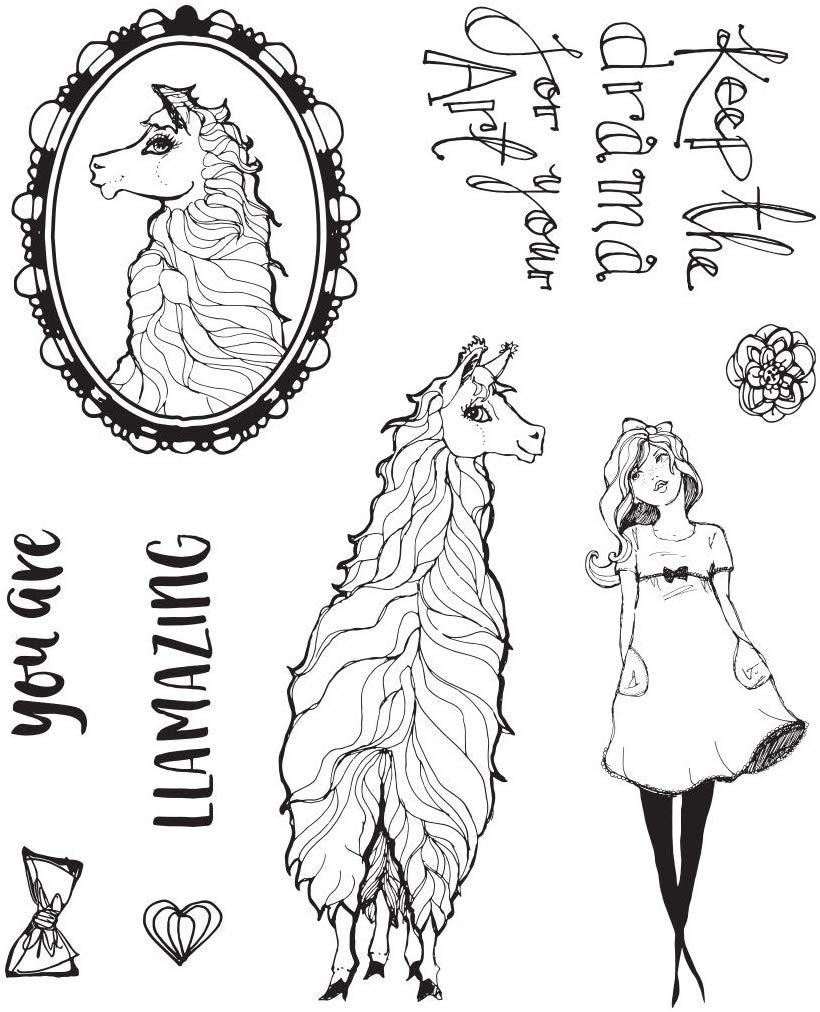Llama Drama - Acrylic Stamps - Jane Davenport Llama Drama - Acrylic Stamps - Jane Davenport