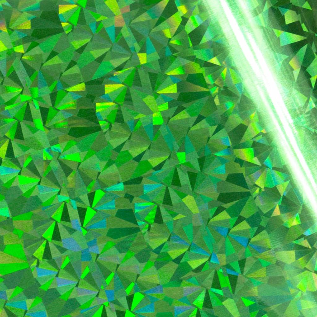 Green Iridescent Triangular Pattern - Heat Activated Foil Green Iridescent Triangular Pattern - Heat Activated Foil