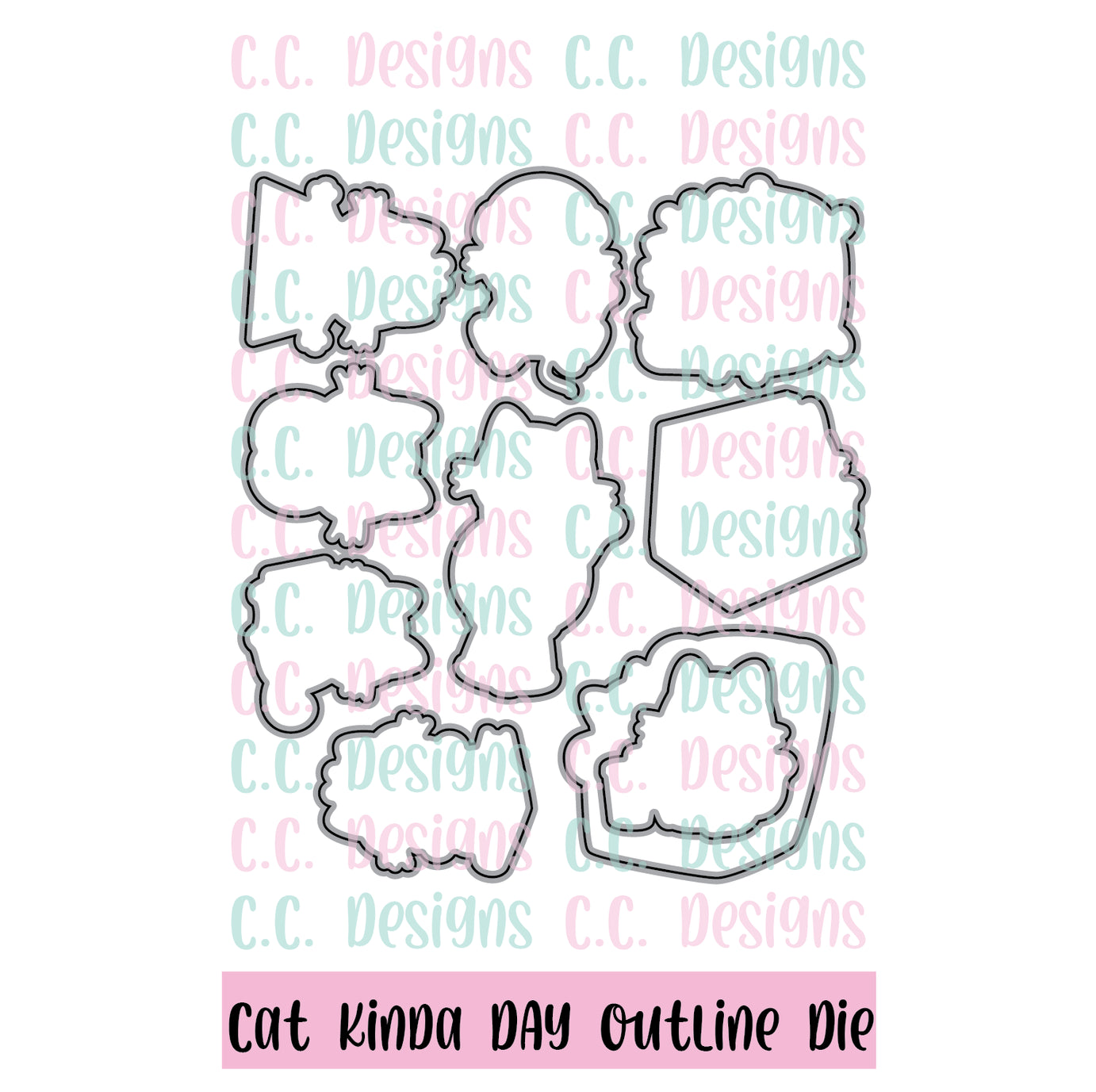 Cat Kinda Day - Outline Metal Die Cat Kinda Day - Outline Metal Die