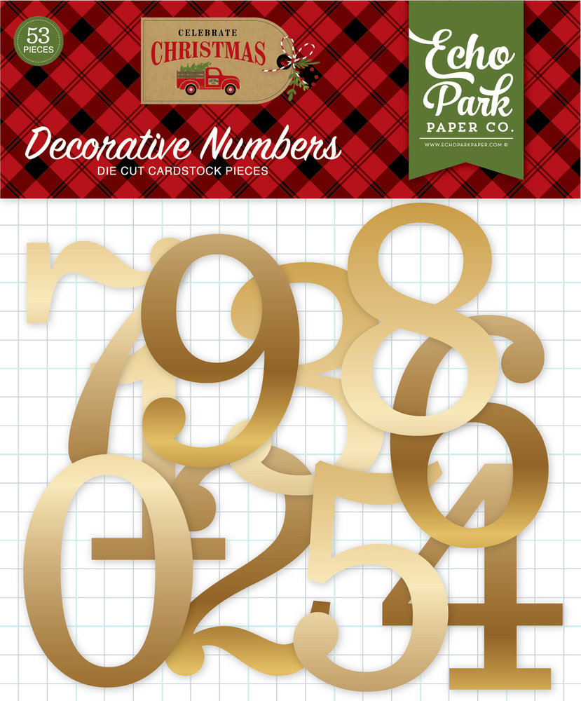 Celebrate Christmas Gold Foil Numbers - Echo Park