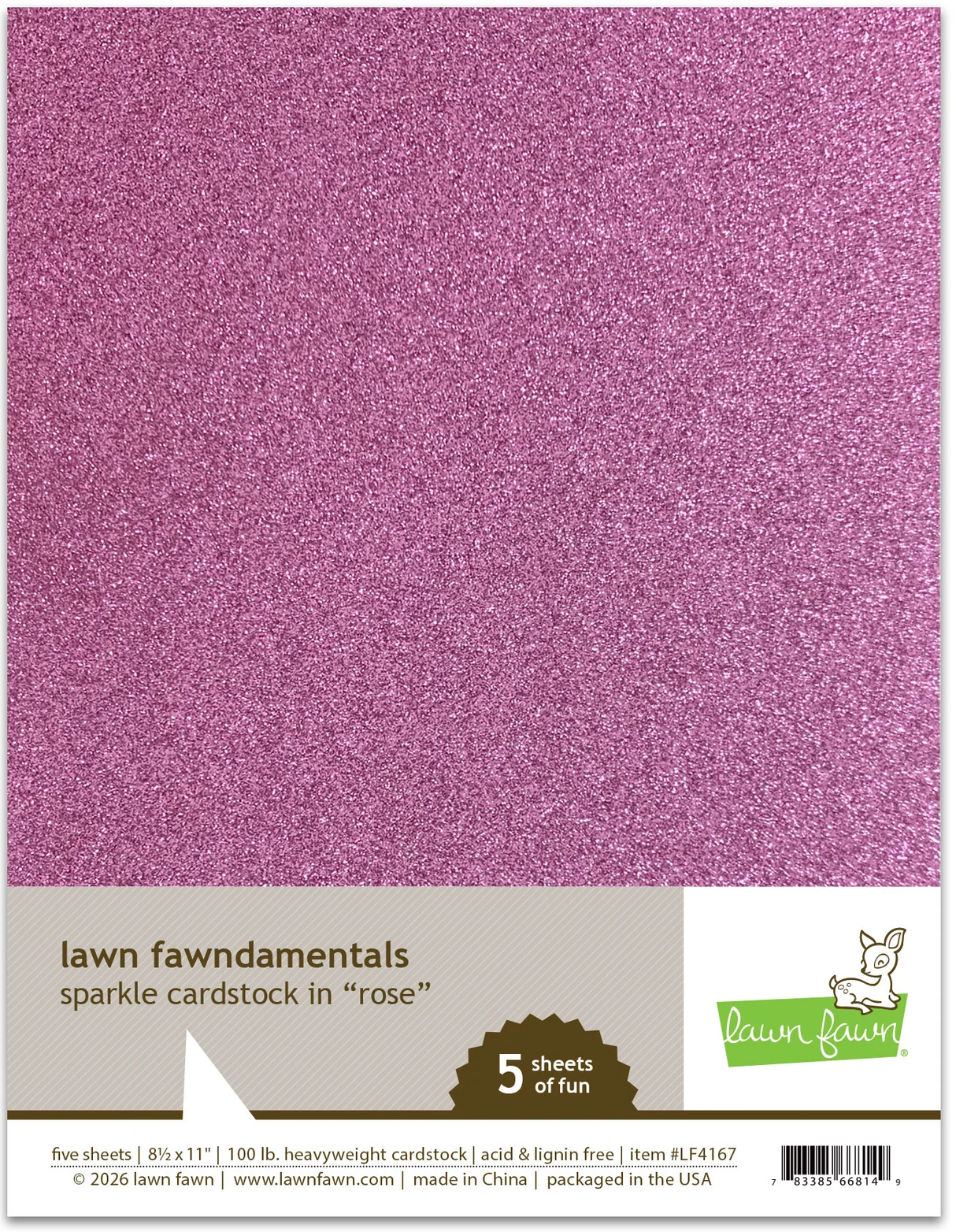 Rose - Sparkle Cardstock 