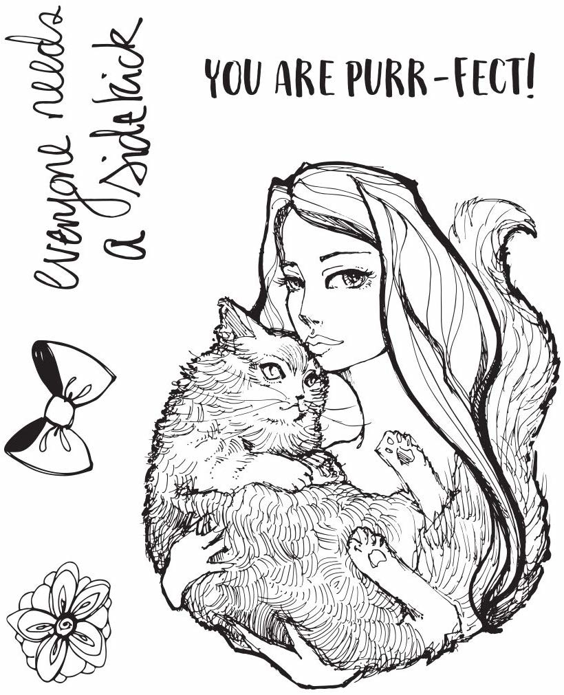 Purr-fect Cat - Acrylic Stamps - Jane Davenport Purr-fect Cat - Acrylic Stamps - Jane Davenport