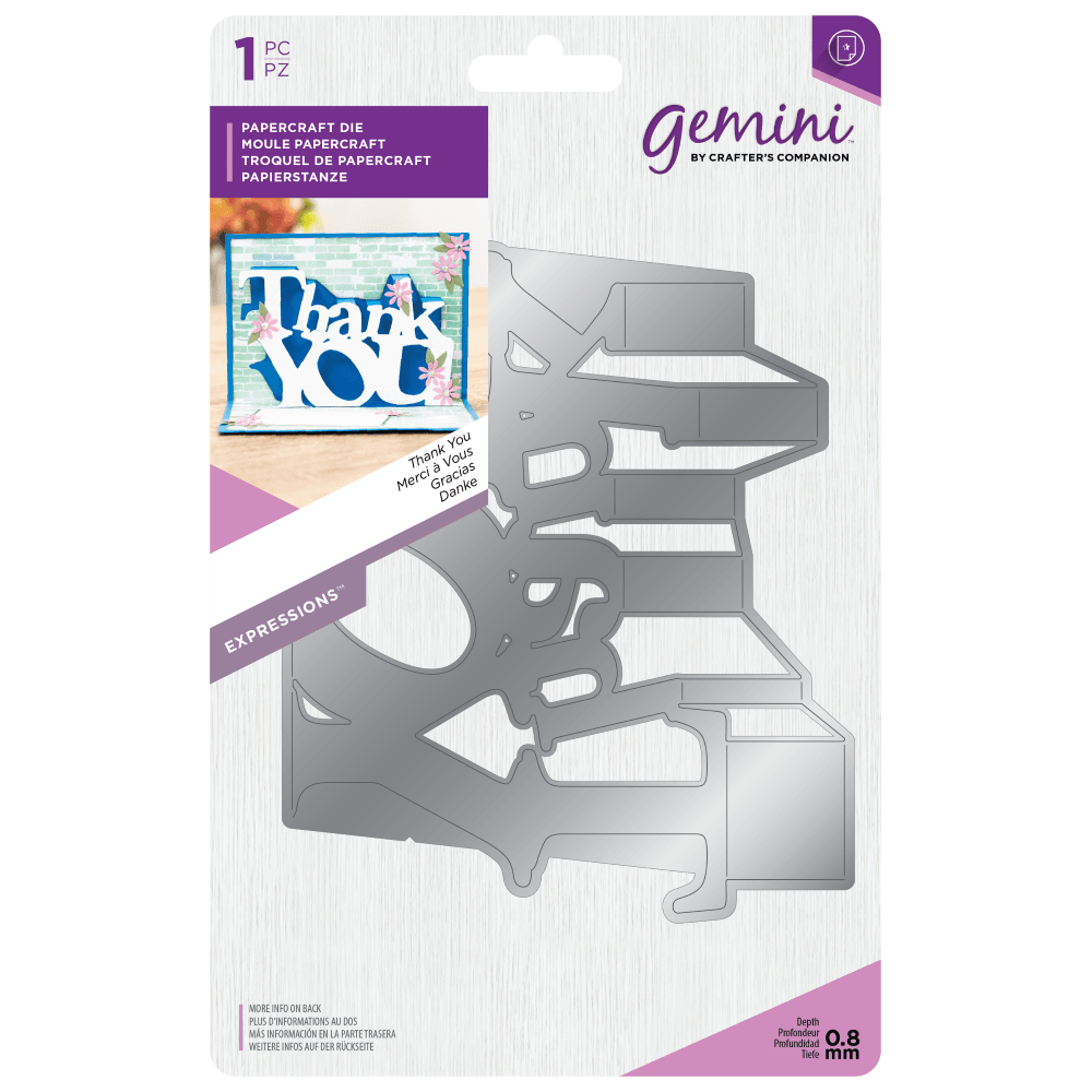 Thank You - Gemini Metal Die - Expressions - Pop Out Thank You - Gemini Metal Die - Expressions - Pop Out