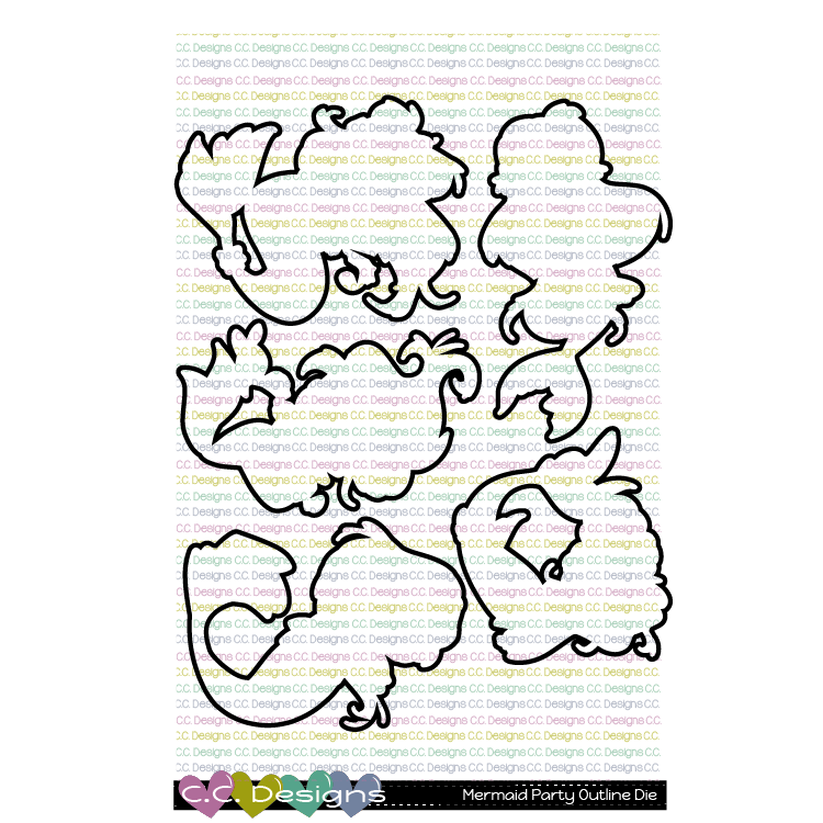 Mermaid Party - Outline Metal Die Mermaid Party - Outline Metal Die