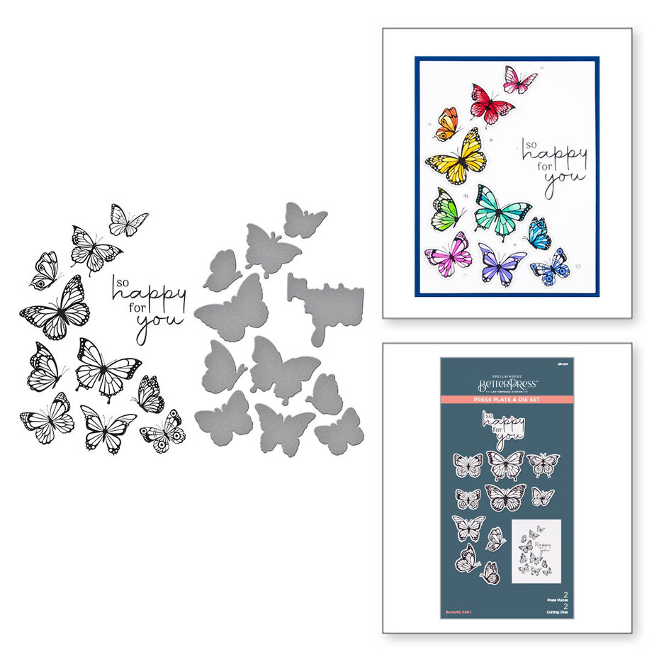 Butterfly Swirl Press Plate & Die Set - BetterPress