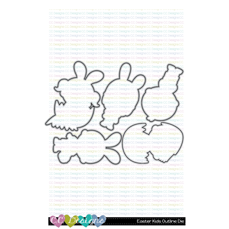 Easter Kids - Outline Metal Die