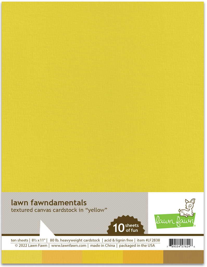 Yellow - Textured Canvas Cardstock - Lawn Fawn