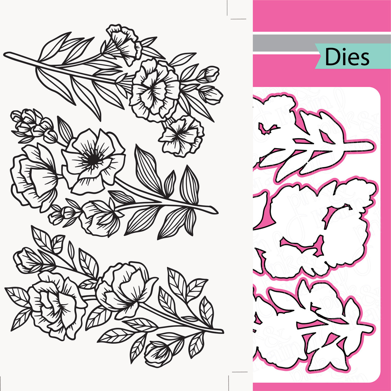 Tall Flowers - Foil and Cut