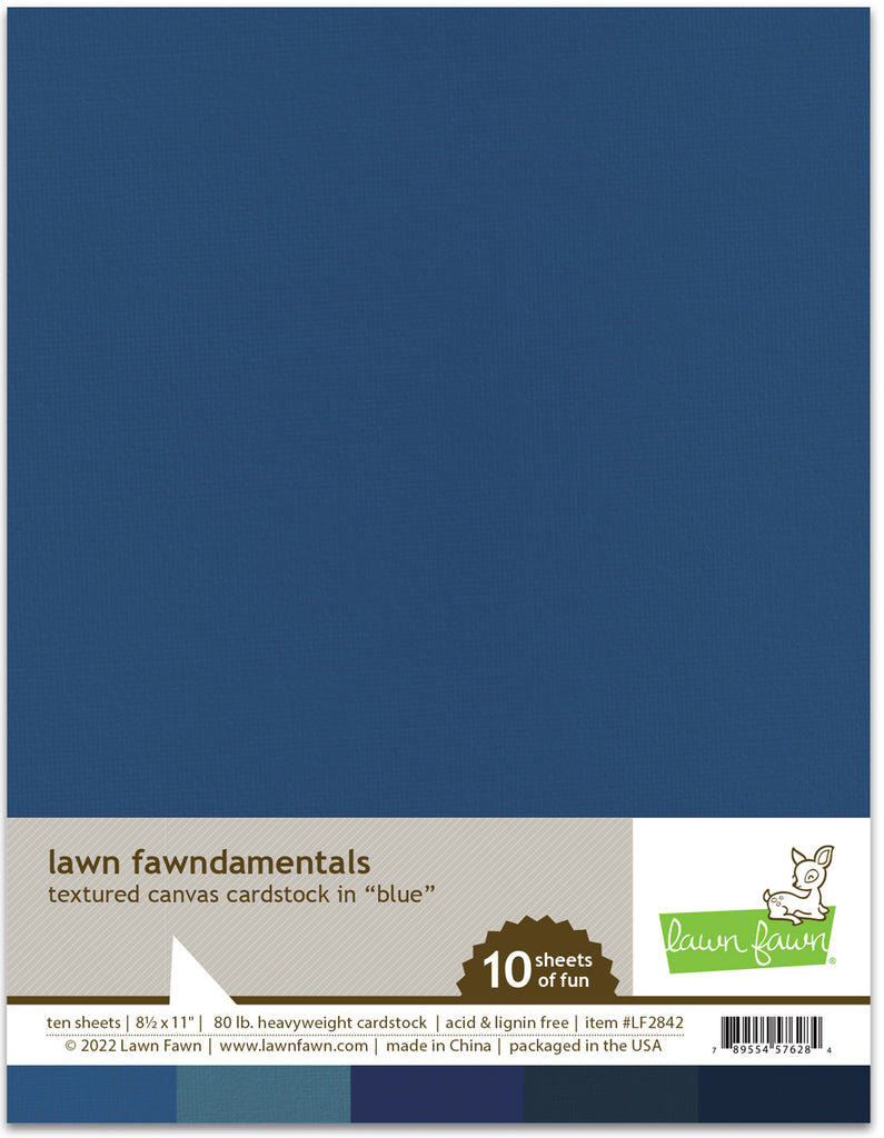Blue - Textured Canvas Cardstock - Lawn Fawn