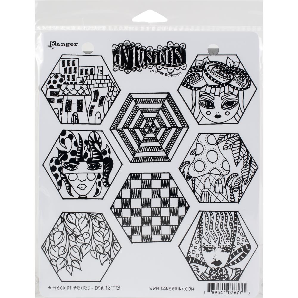 A Heck Of Hexies - Dyan Reaveley's Dylusions Cling Stamp