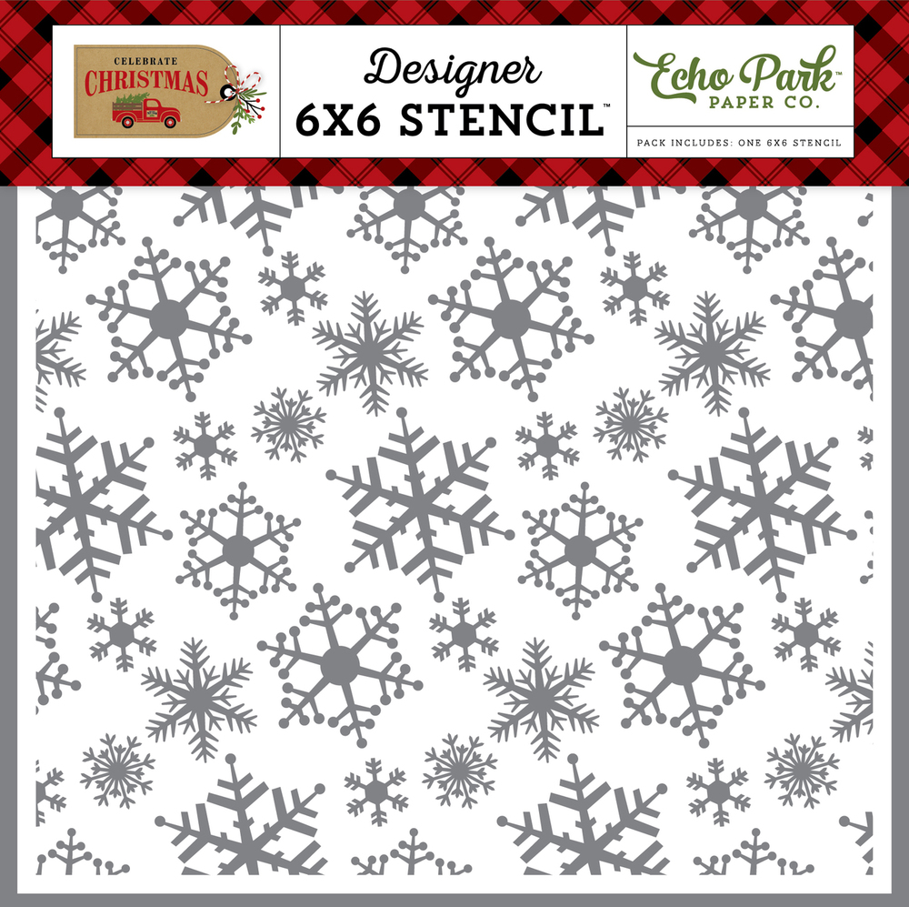 Magical Snowfall 6x6 Stencil - Echo Park Magical Snowfall 6x6 Stencil - Echo Park