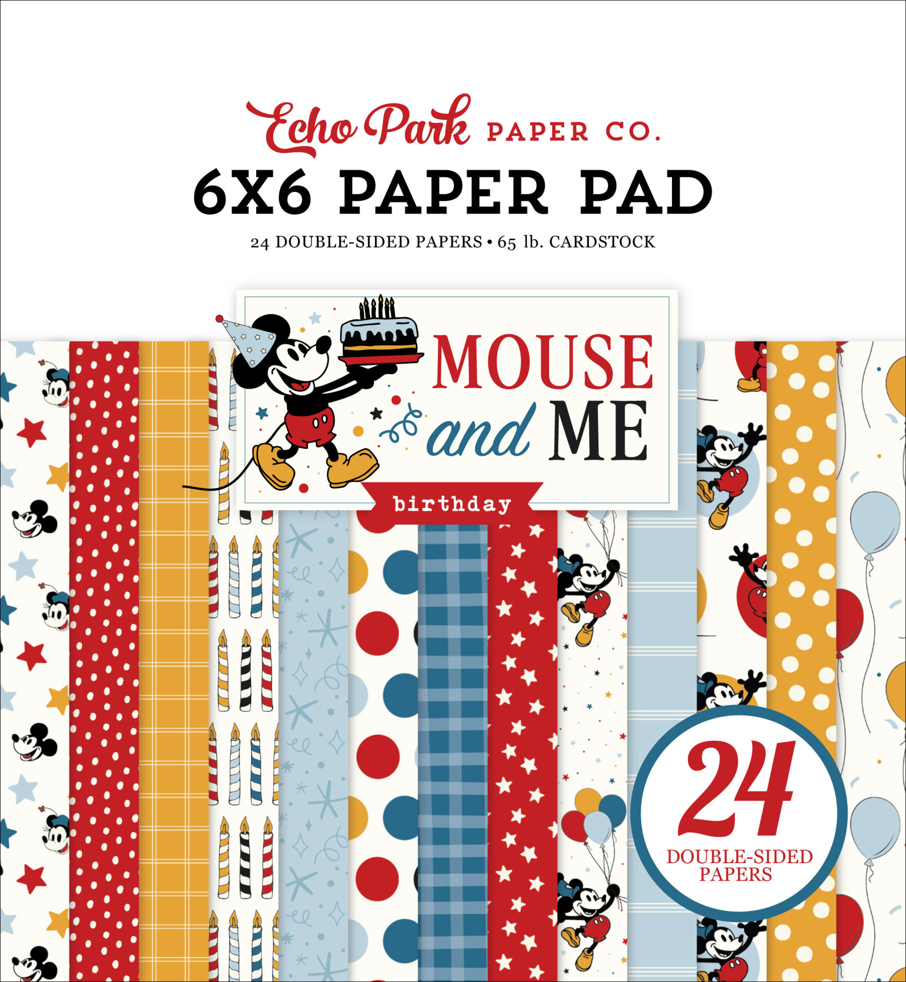 6x6 Inch Paper Pad - Mouse And Me Birthday - Echo Park 6x6 Inch Paper Pad - Mouse And Me Birthday - Echo Park