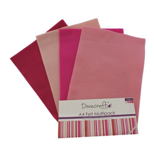 Pink - Dovecraft A4 Felt Multipack