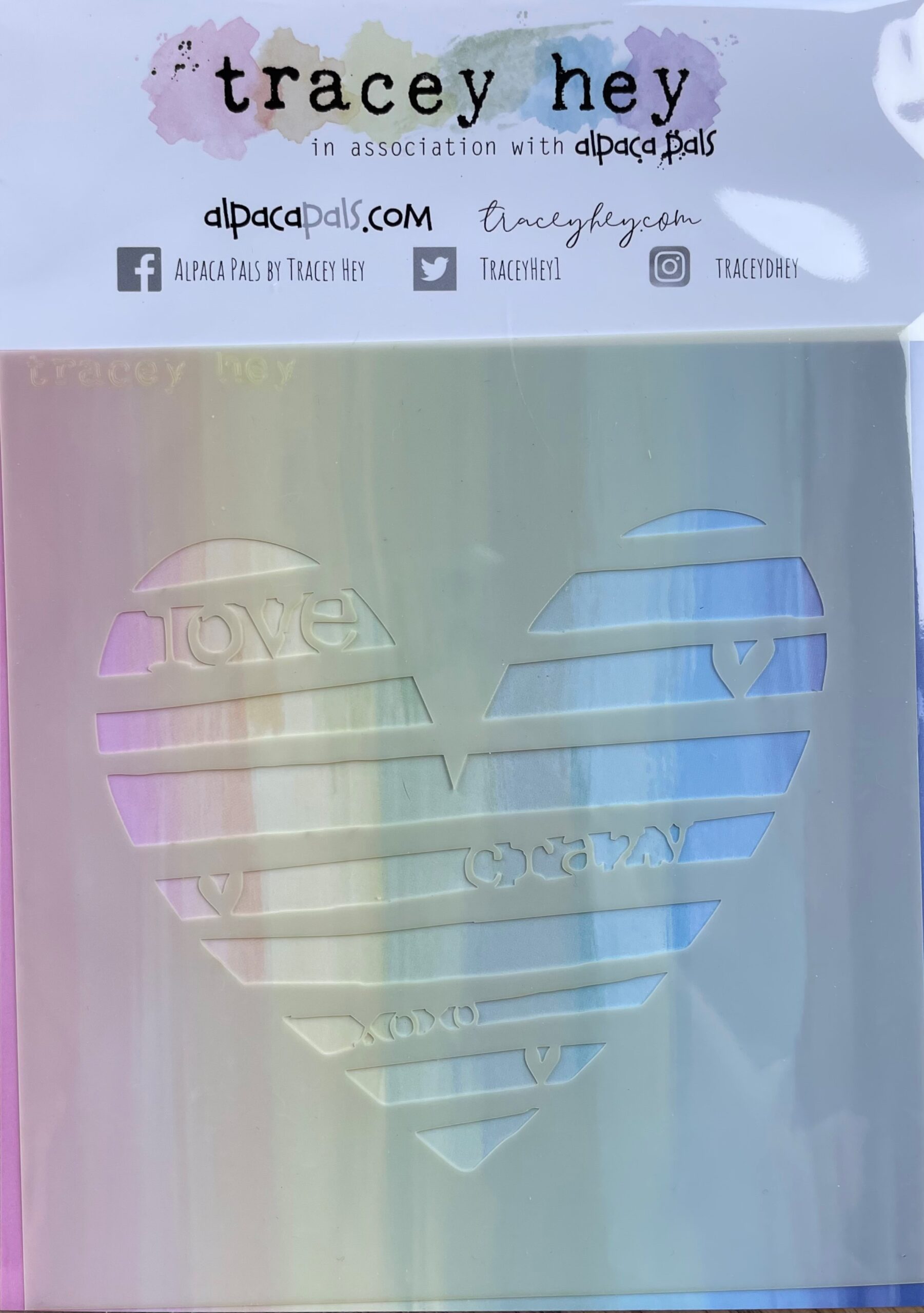 Striped Heart - Stencil - Tracey Hey
