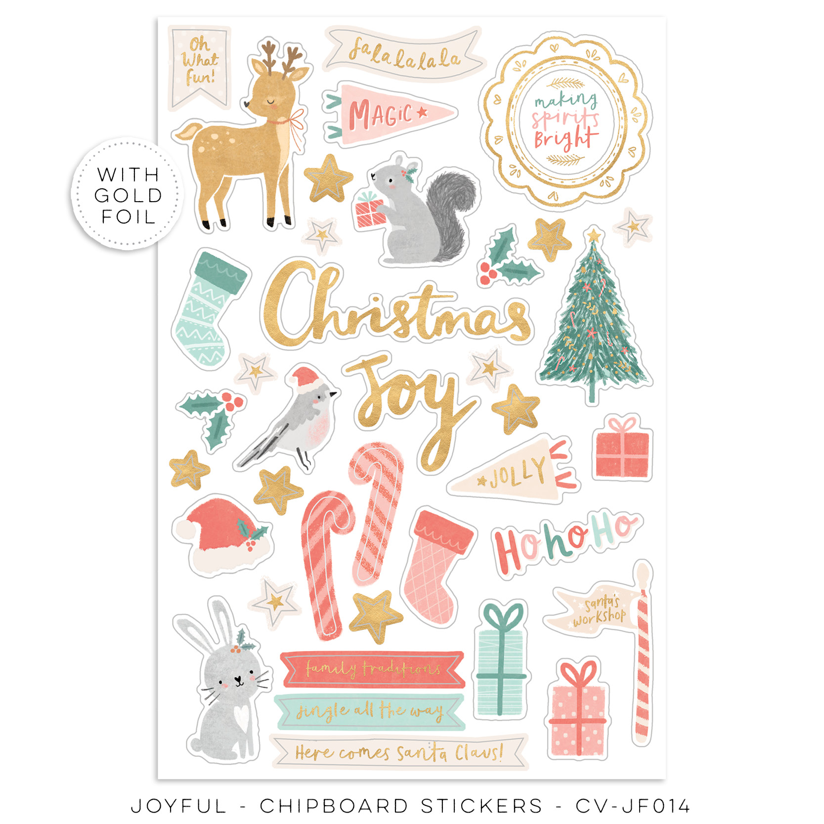 Chipboard Stickers - JOYFUL