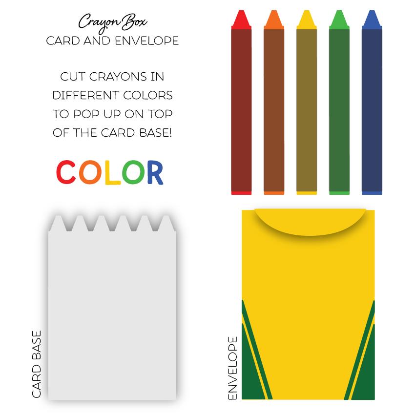 Small Crayon Box Card - Honey Cuts