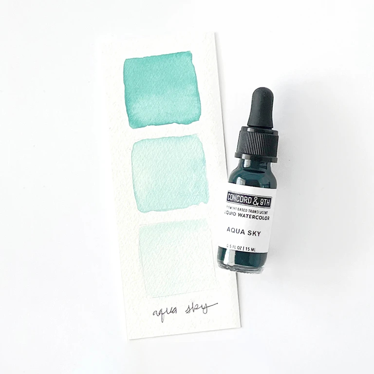 Aqua Sky - Liquid Watercolor