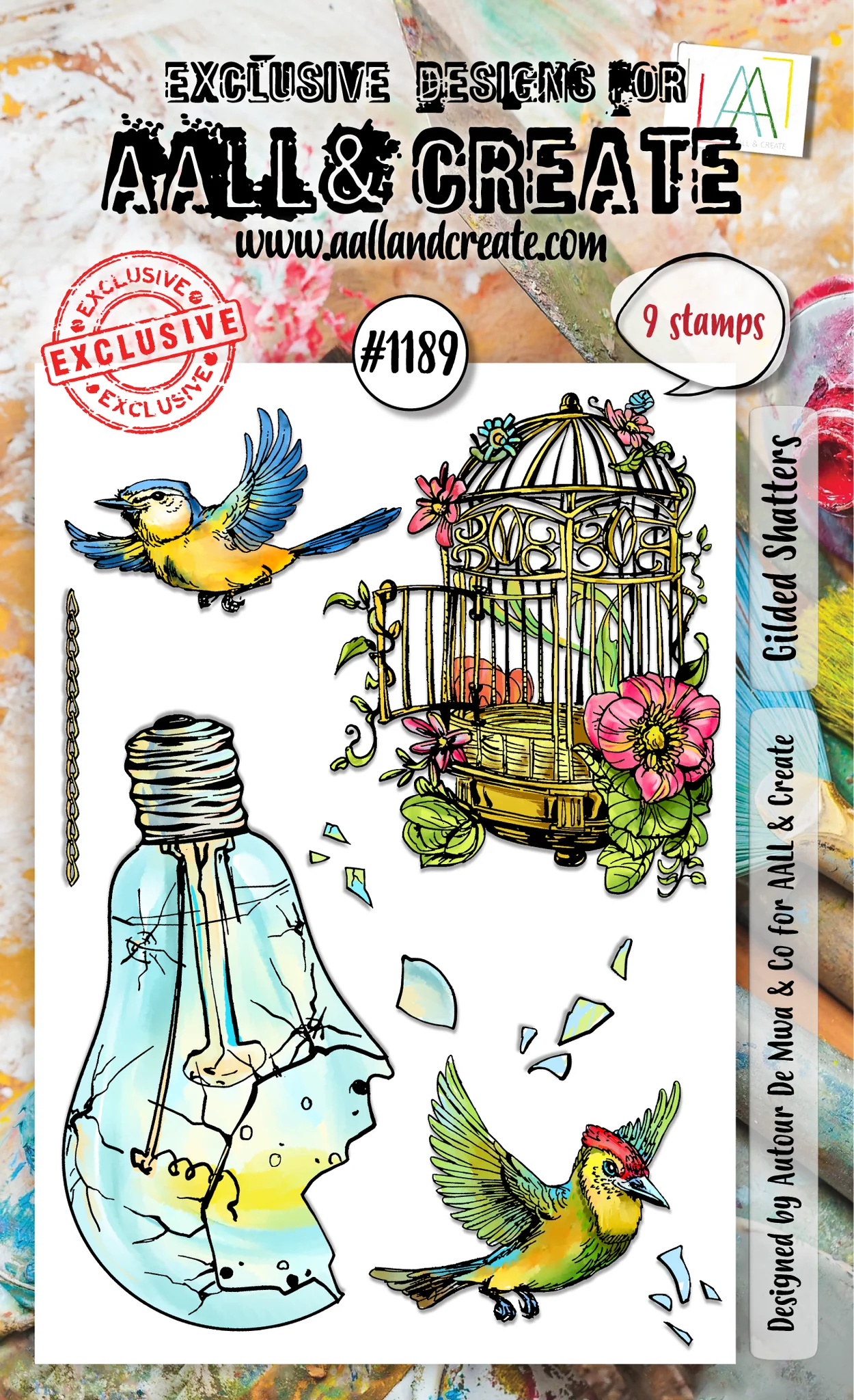 Gilded Shatters - #1189 - A6 Stamp Set Gilded Shatters - #1189 - A6 Stamp Set