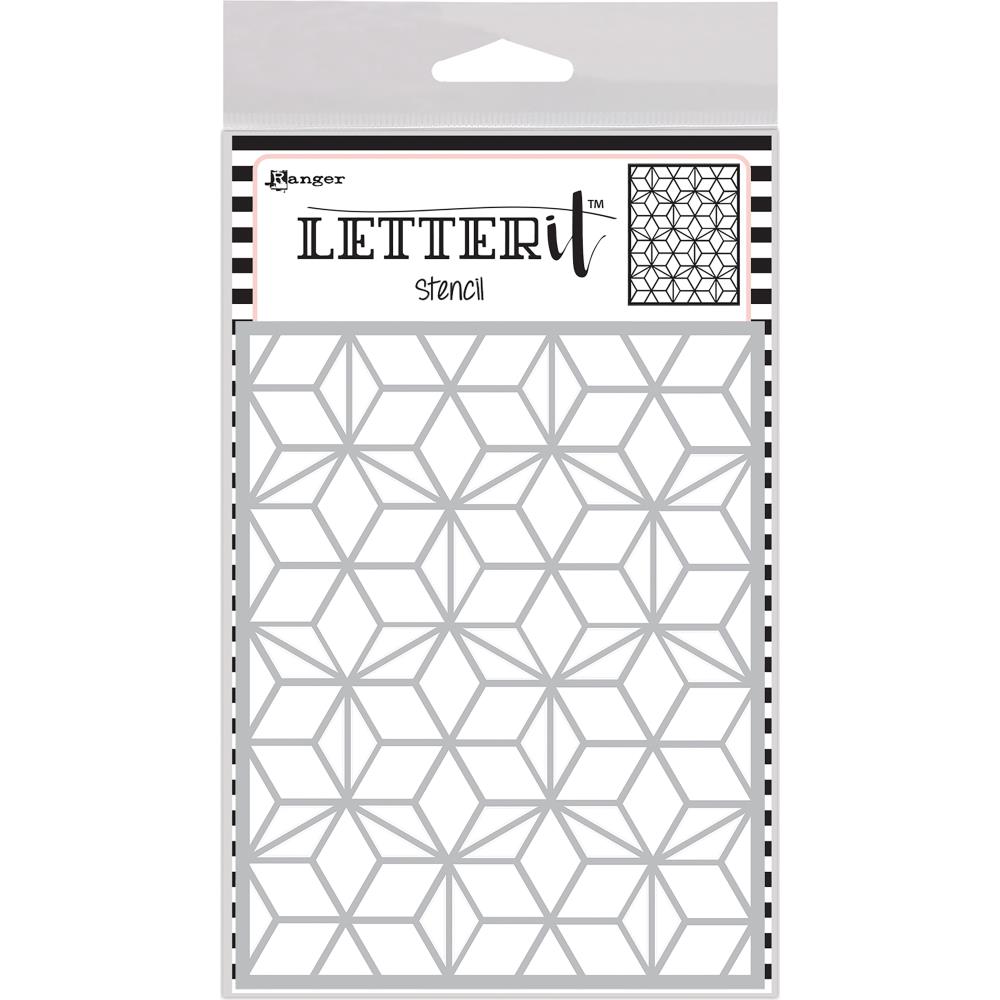 Puzzled Mosaic - Ranger Letter It Background Stencil 4.75"X6"