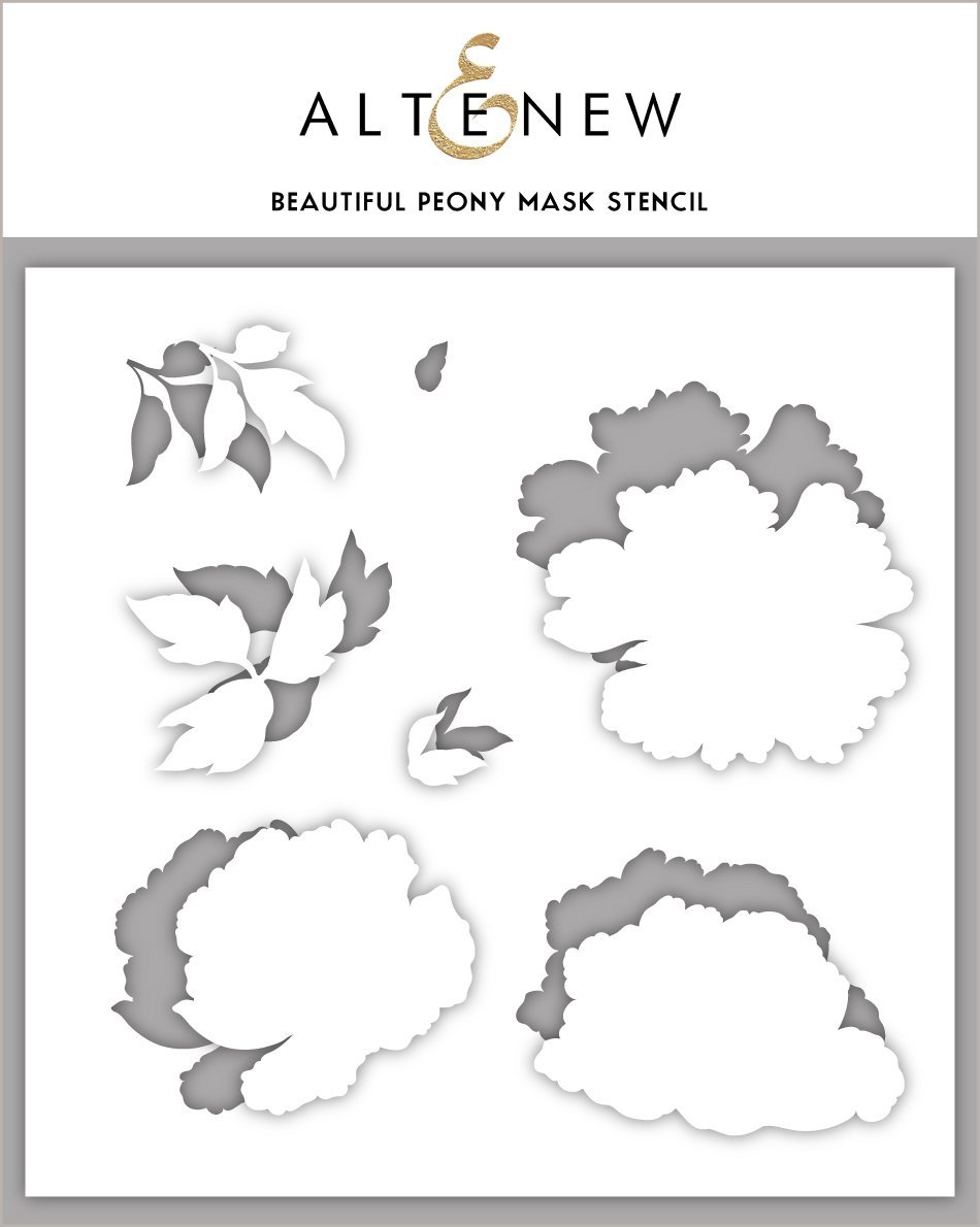 Beautiful Peony Mask - Stencil