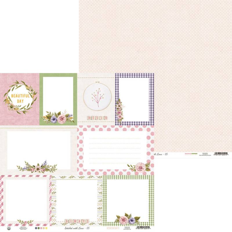 Paper 05 - 12"x12" - Stitched with Love