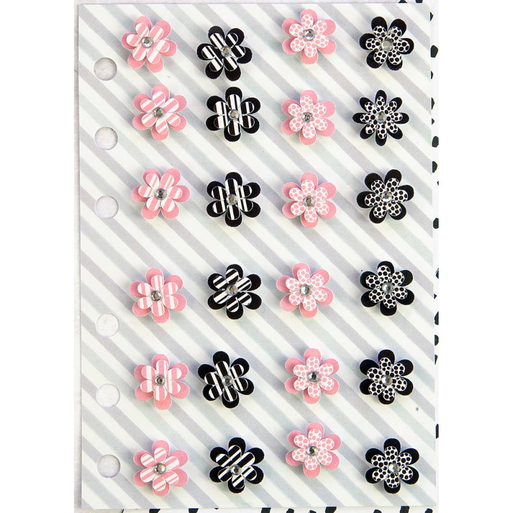 Flowers Pink & White, Black & White