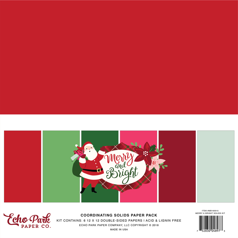 Merry & Bright Solids Kit - Echo Park Merry & Bright Solids Kit - Echo Park