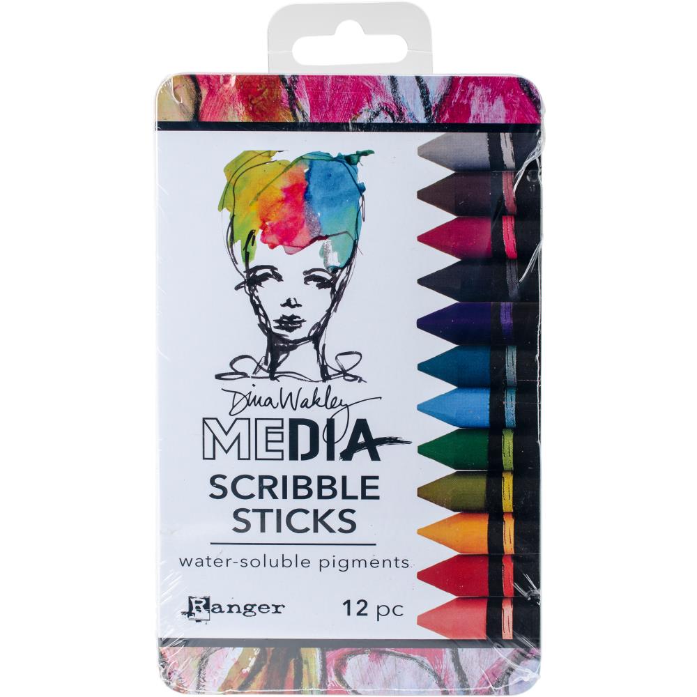 Dina Wakley Media Scribble Sticks 2 -12/Pkg