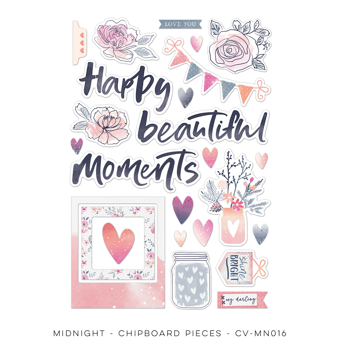 Chipboard Accents Pack - Midnight Chipboard Accents Pack - Midnight