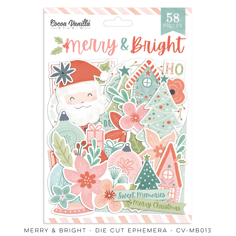 Die Cut Ephemera - MERRY & BRIGHT - Joy To The World