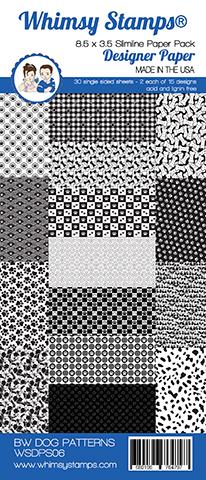 Black and White Dog - Slimline Paper Pack