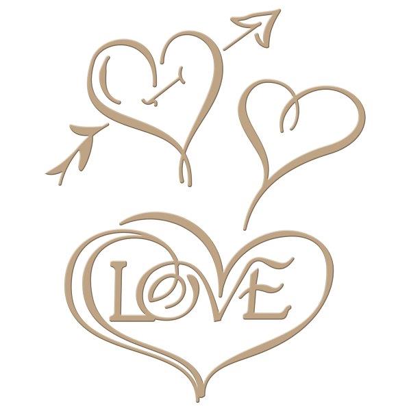 Heart & Love - Spellbinders Glimmer Hot Foil Plate