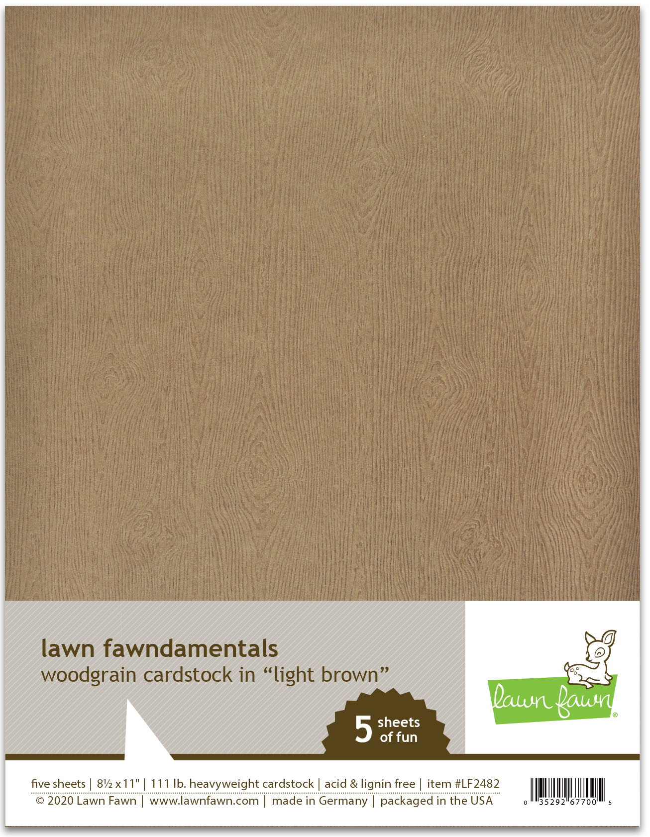 Woodgrain Cardstock - Light Brown - Lawn Fawn