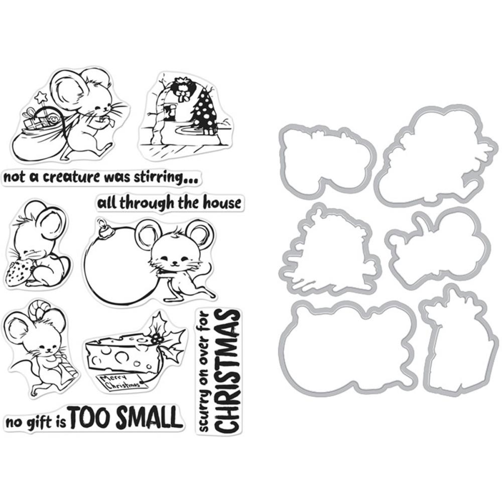 Christmas Mice - Hero Arts Clear Stamp & Die Combo