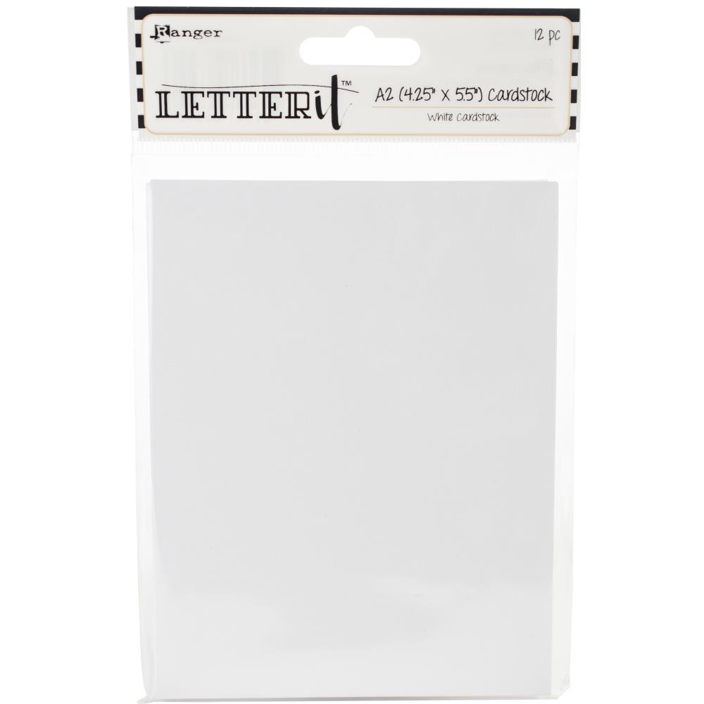 White - Ranger Letter It Cardstock 4.25"X5.5" 12/Pkg