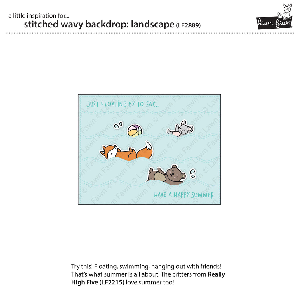 Stitched Wavy Backdrop: Landscape - Lawn Cuts